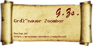 Grünauer Zsombor névjegykártya